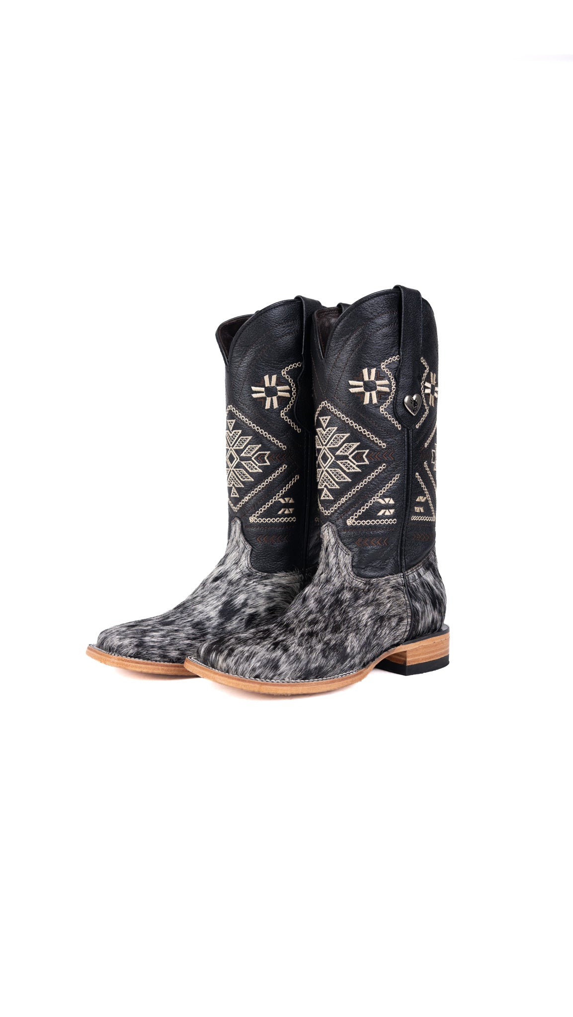 Aztec Cowhide Square Toe Cowgirl Boot Size 6 Box EU84