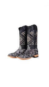 Aztec Cowhide Square Toe Cowgirl Boot Size 6 Box EU84