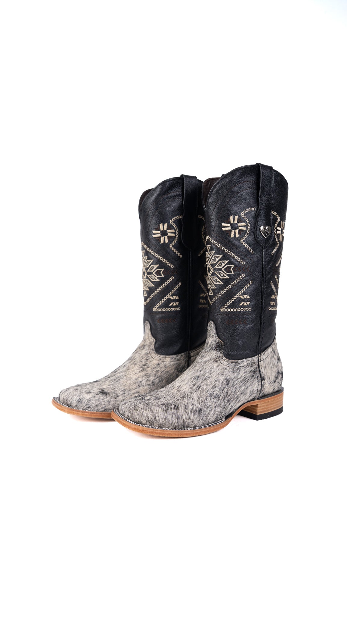 Aztec Cowhide Square Toe Cowgirl Boot Size 9 Box EU86
