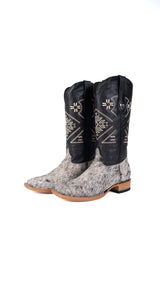 Aztec Cowhide Square Toe Cowgirl Boot Size 9 Box EU86