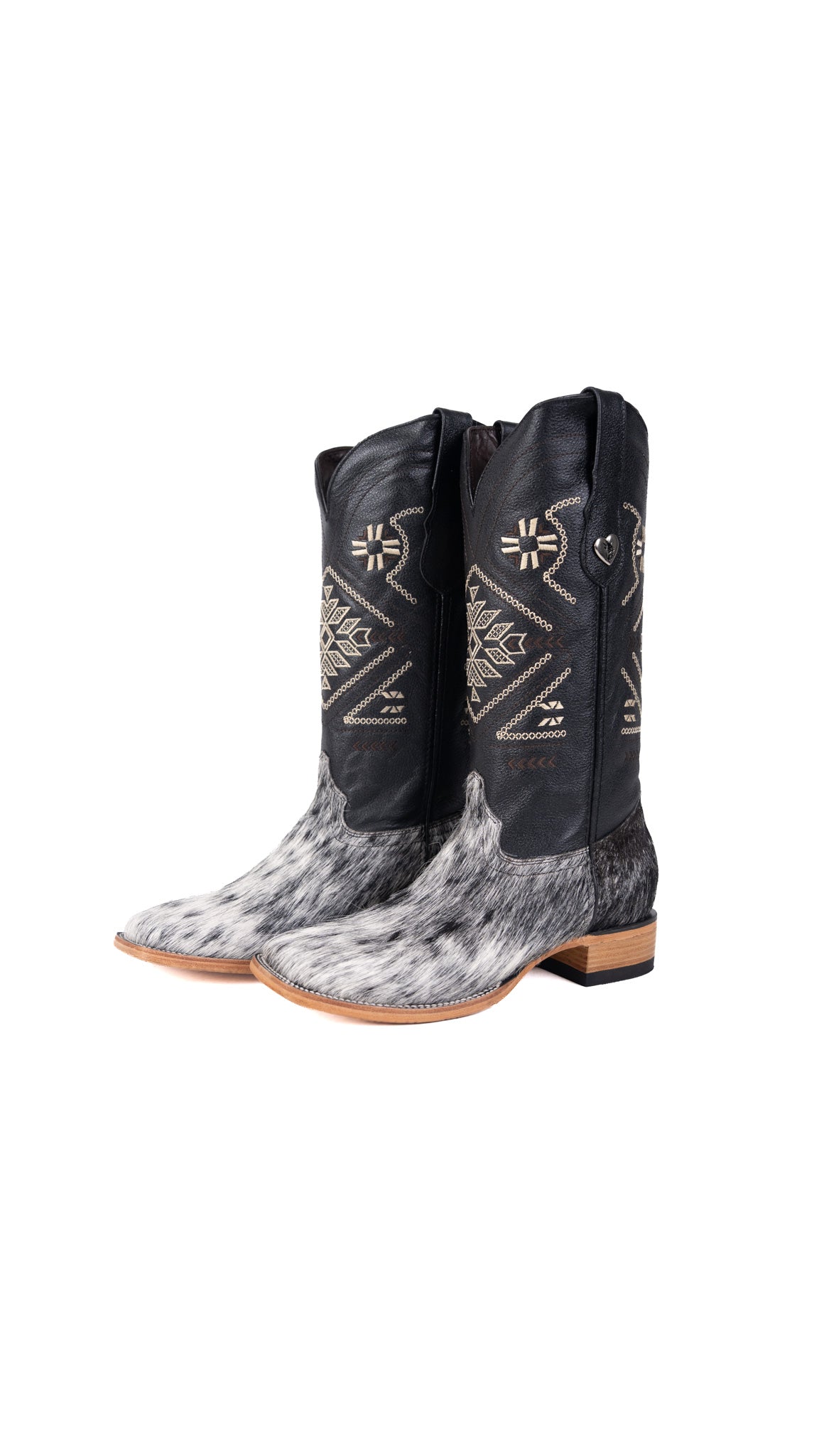 Aztec Cowhide Square Toe Cowgirl Boot Size 10 Box EU87