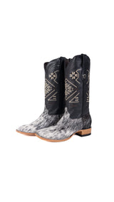 Aztec Cowhide Square Toe Cowgirl Boot Size 10 Box EU87