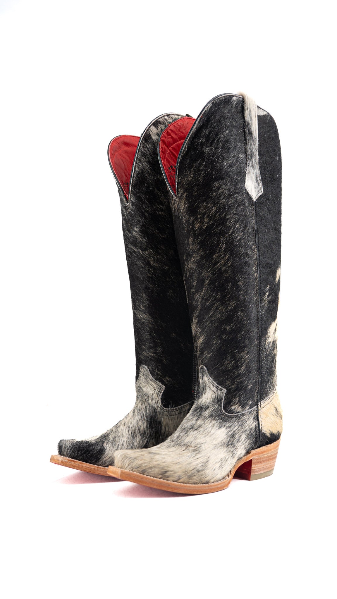 Gia Tall Cowhide Red Bottom Snip Toe Cowgirl Boot Size 6 Box TW123