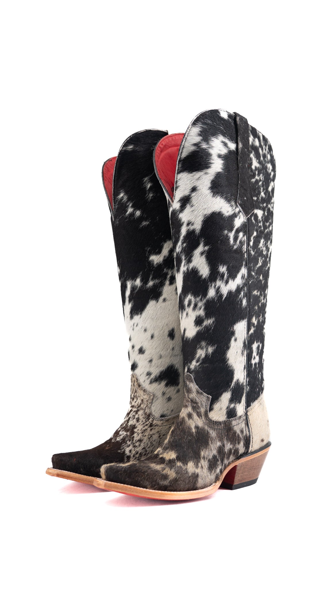 Gia Tall Cowhide Red Bottom Snip Toe Cowgirl Boot Size 6.5 Box TW124