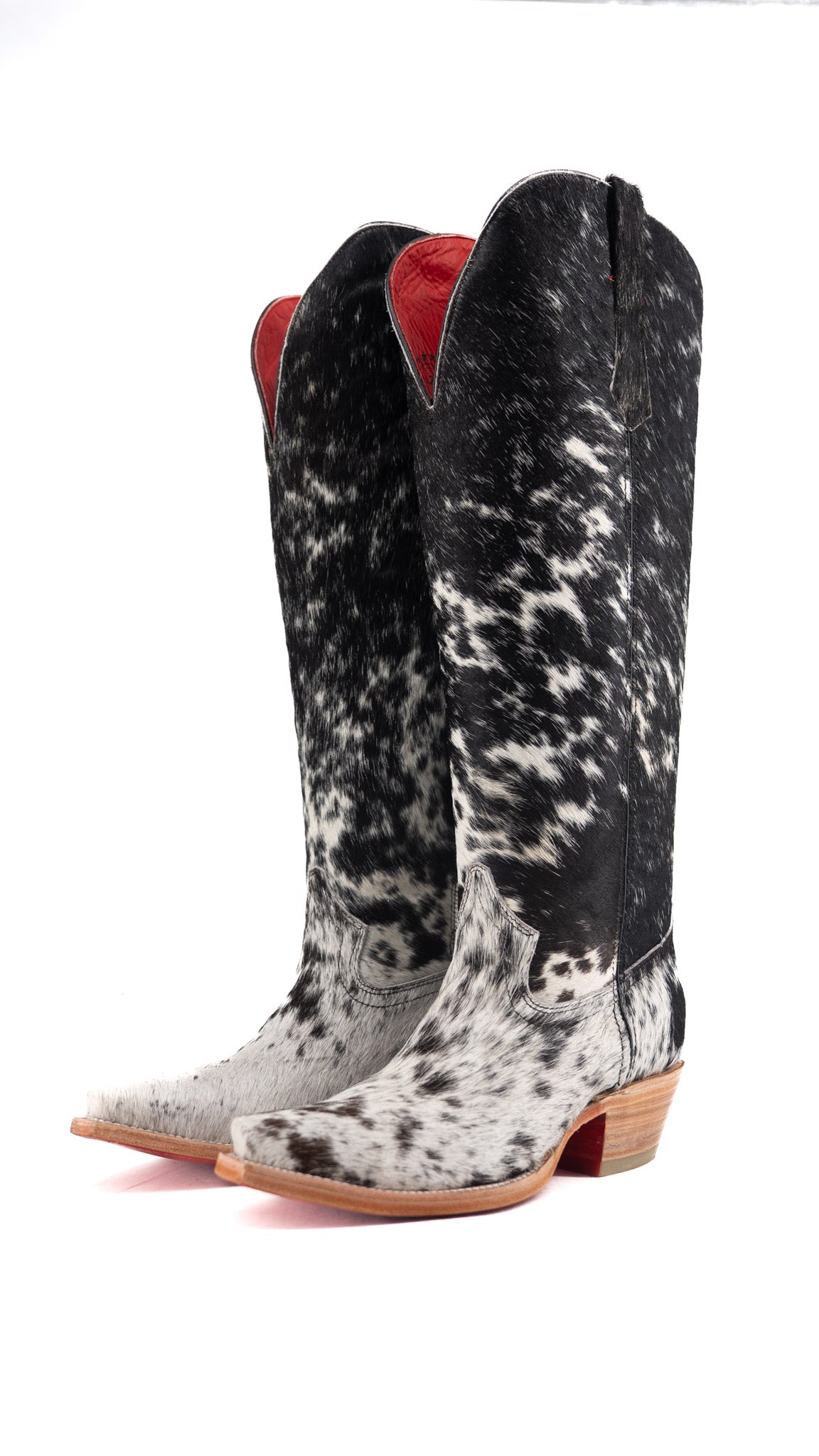 Gia Tall Cowhide Red Bottom Snip Toe Cowgirl Boot Size 8 Box TW126