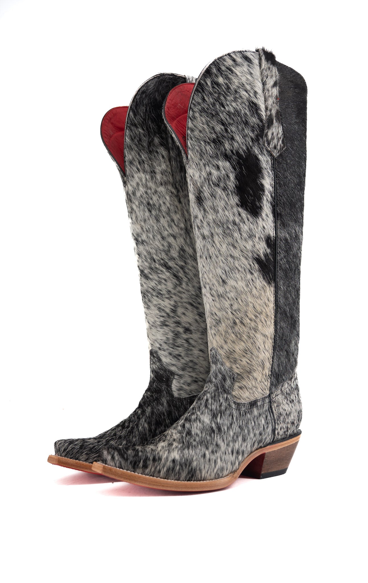 Gia Tall Cowhide Red Bottom Snip Toe Cowgirl Boot Size 9.5 Box TW129