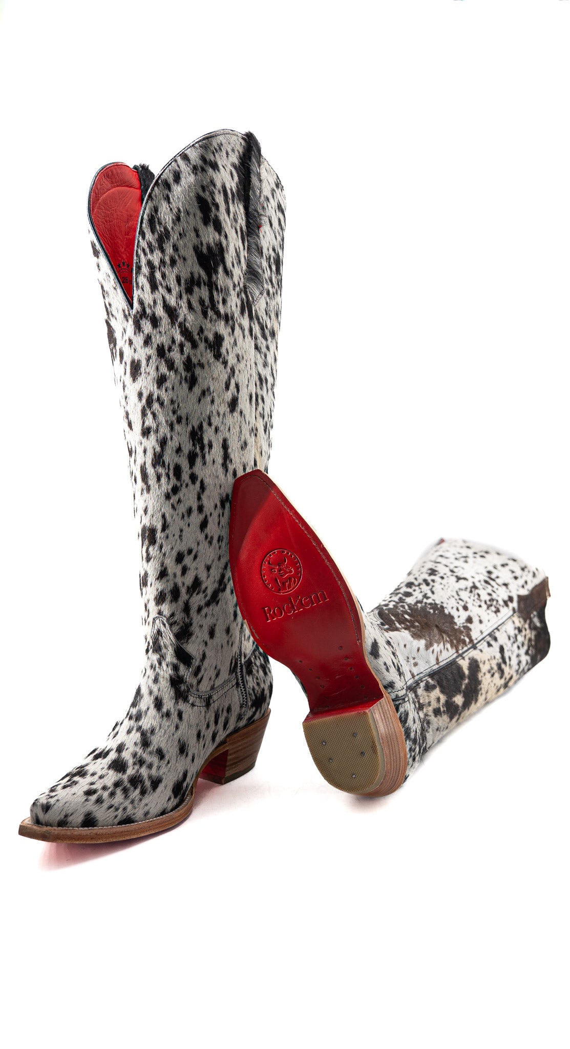 Gia Tall Cowhide Red Bottom Snip Toe Cowgirl Boot Size 11 Box TW130