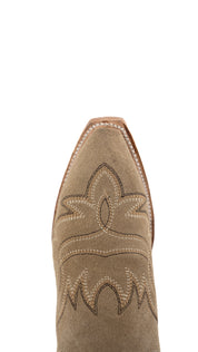 Maggie Suede Knee High Wide Calf Snip Toe Cowgirl Boot