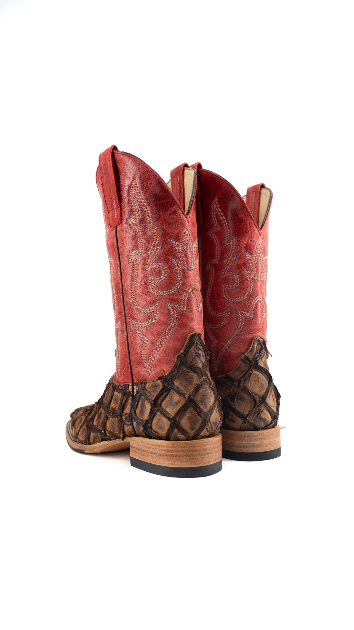 Macie Bean Big Bass Pirarucu Cigar Matte Square Toe Cowgirl Boot
