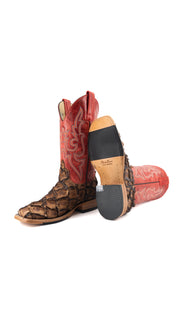 Macie Bean Big Bass Pirarucu Cigar Matte Square Toe Cowgirl Boot