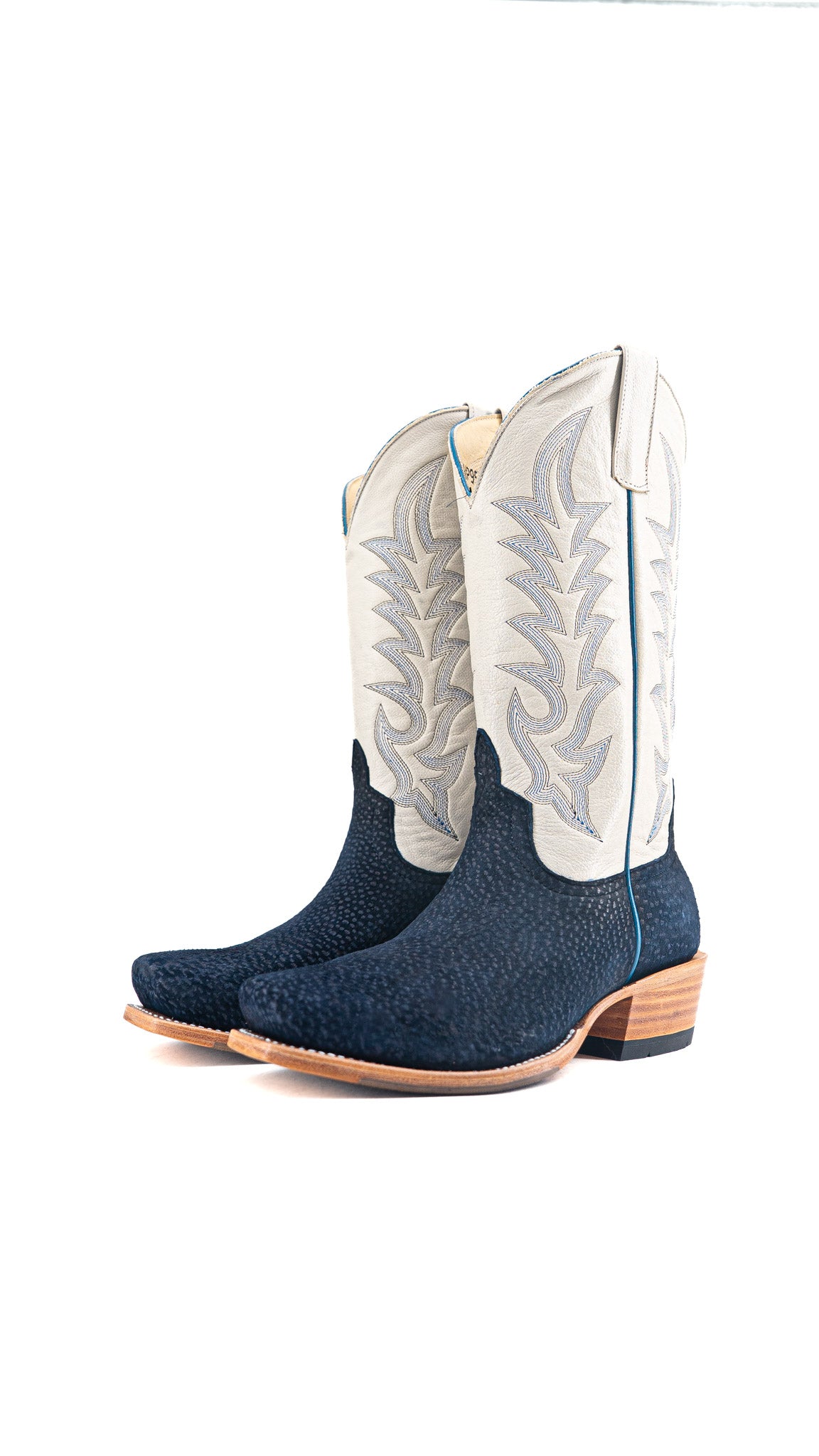 Horse Power Navy Carpincho Cutter Toe Cowboy Boot