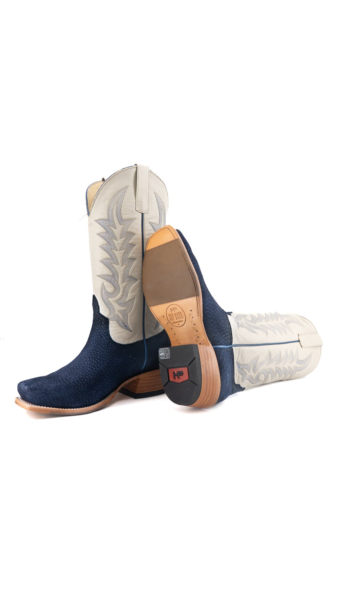 Horse Power Navy Carpincho Cutter Toe Cowboy Boot