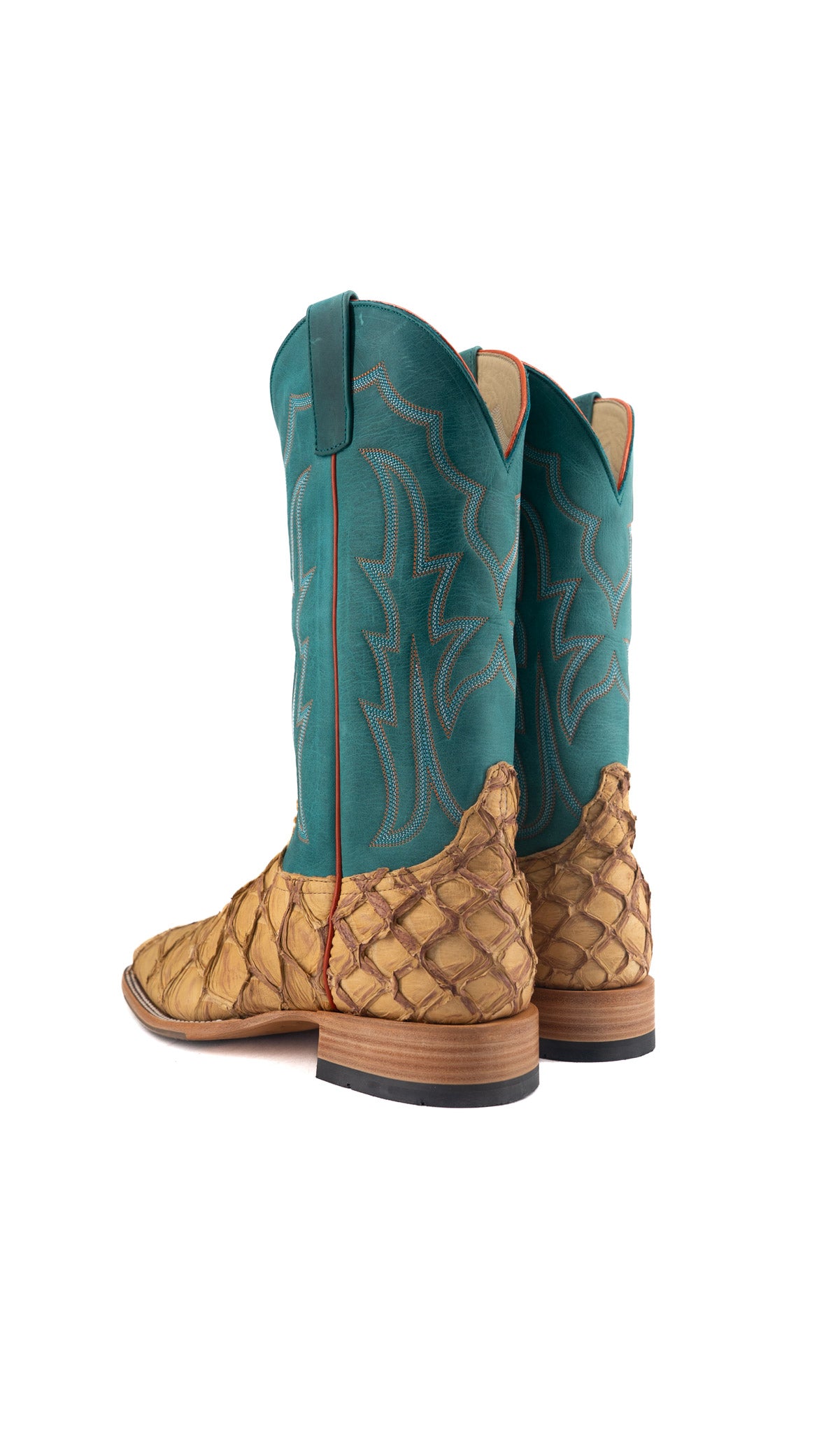 Horse Power Big Bass Pirarucu Antique Saddle Matte Square Toe Cowboy Boot
