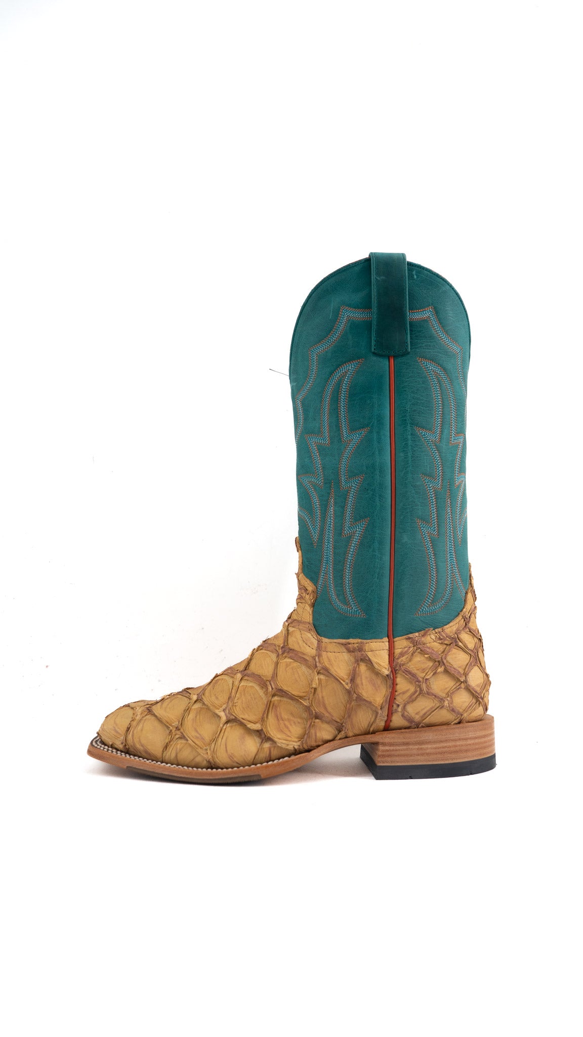 Horse Power Big Bass Pirarucu Antique Saddle Matte Square Toe Cowboy Boot