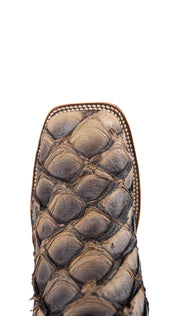 Horse Power Big Bass Pirarucu Petrified Oak Square Toe Cowboy Boot