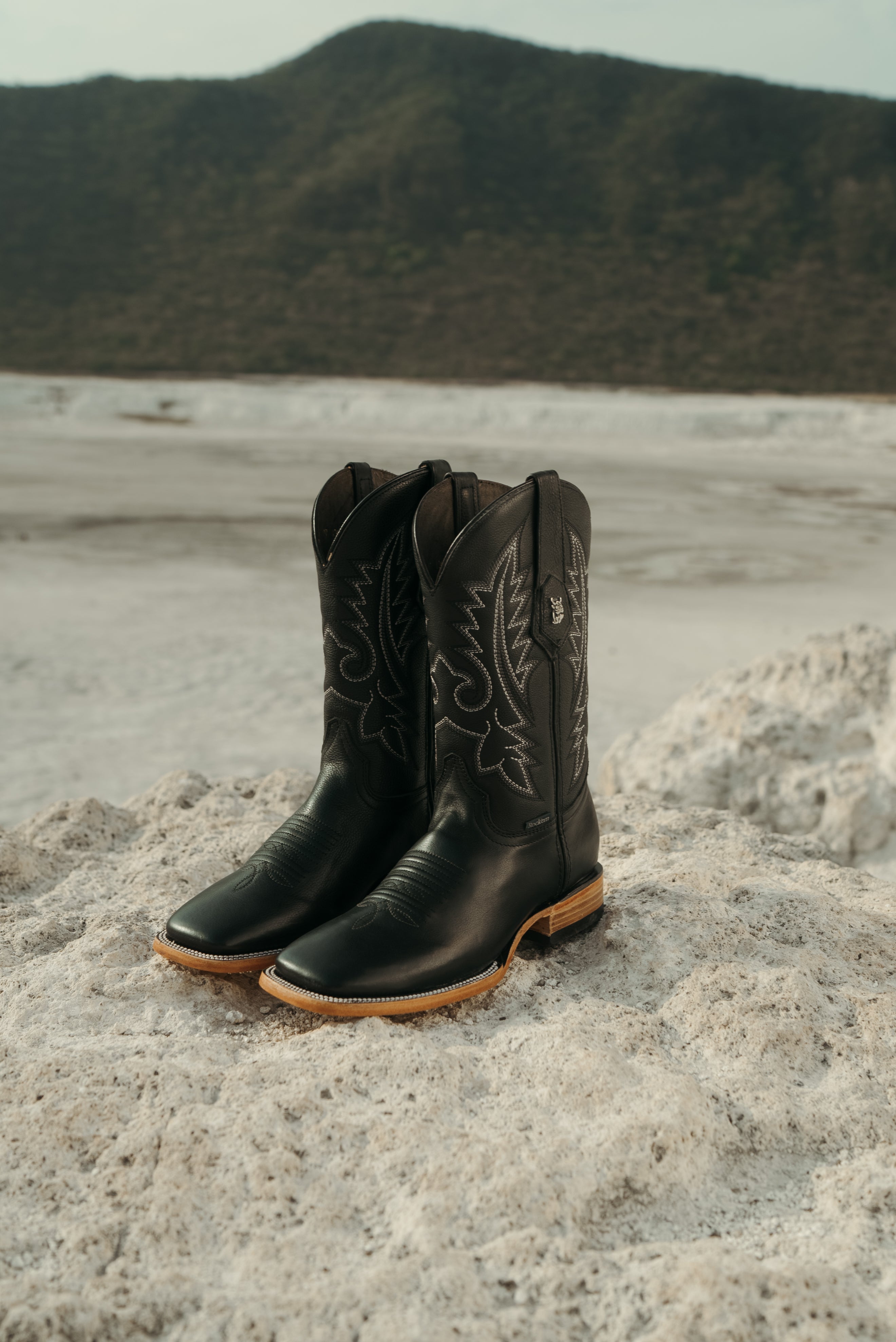 Dark brown square outlet toe cowboy boots