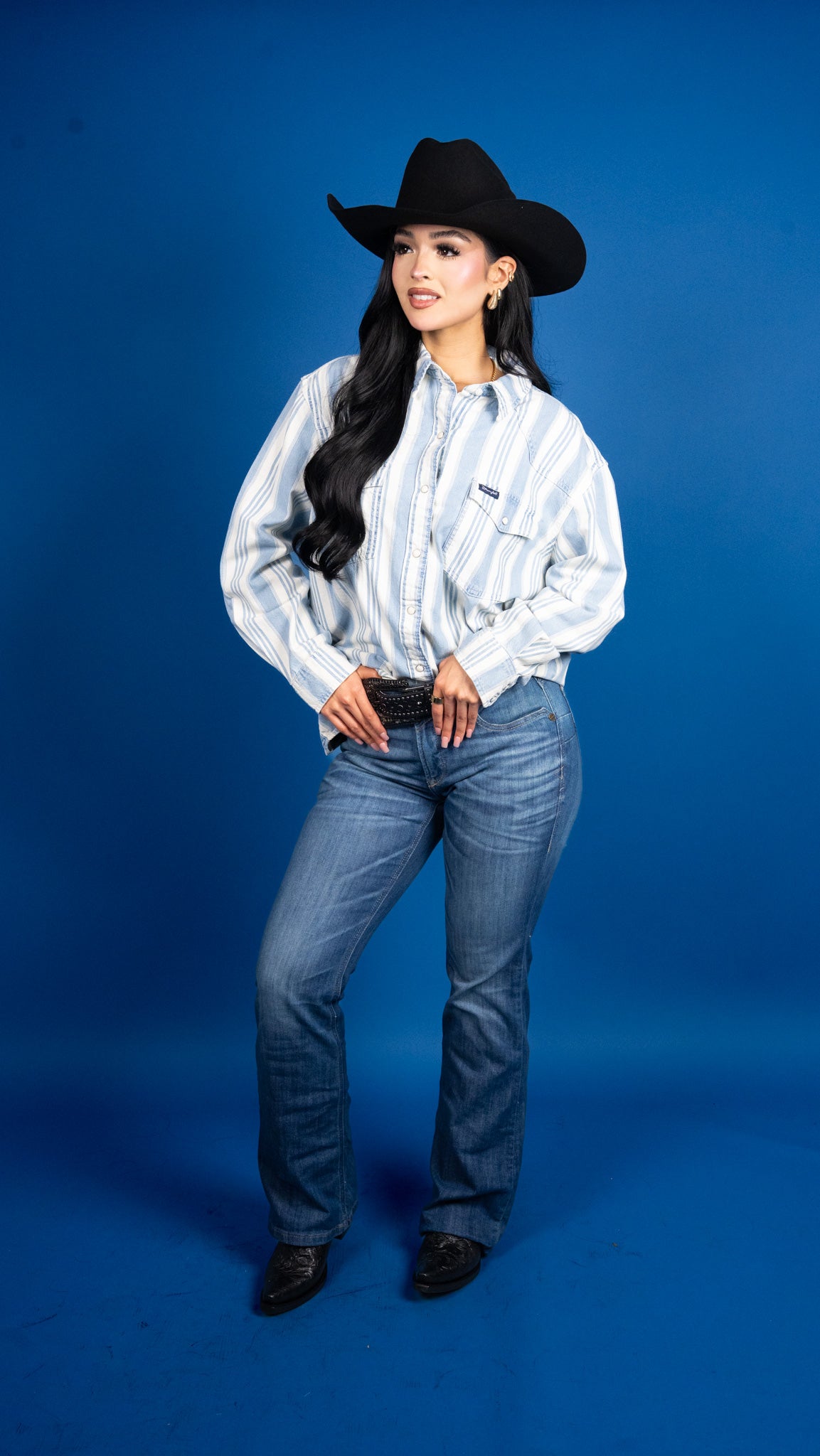Women's Wrangler Retro Striped Pearl Snap