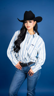 Women's Wrangler Retro Striped Pearl Snap