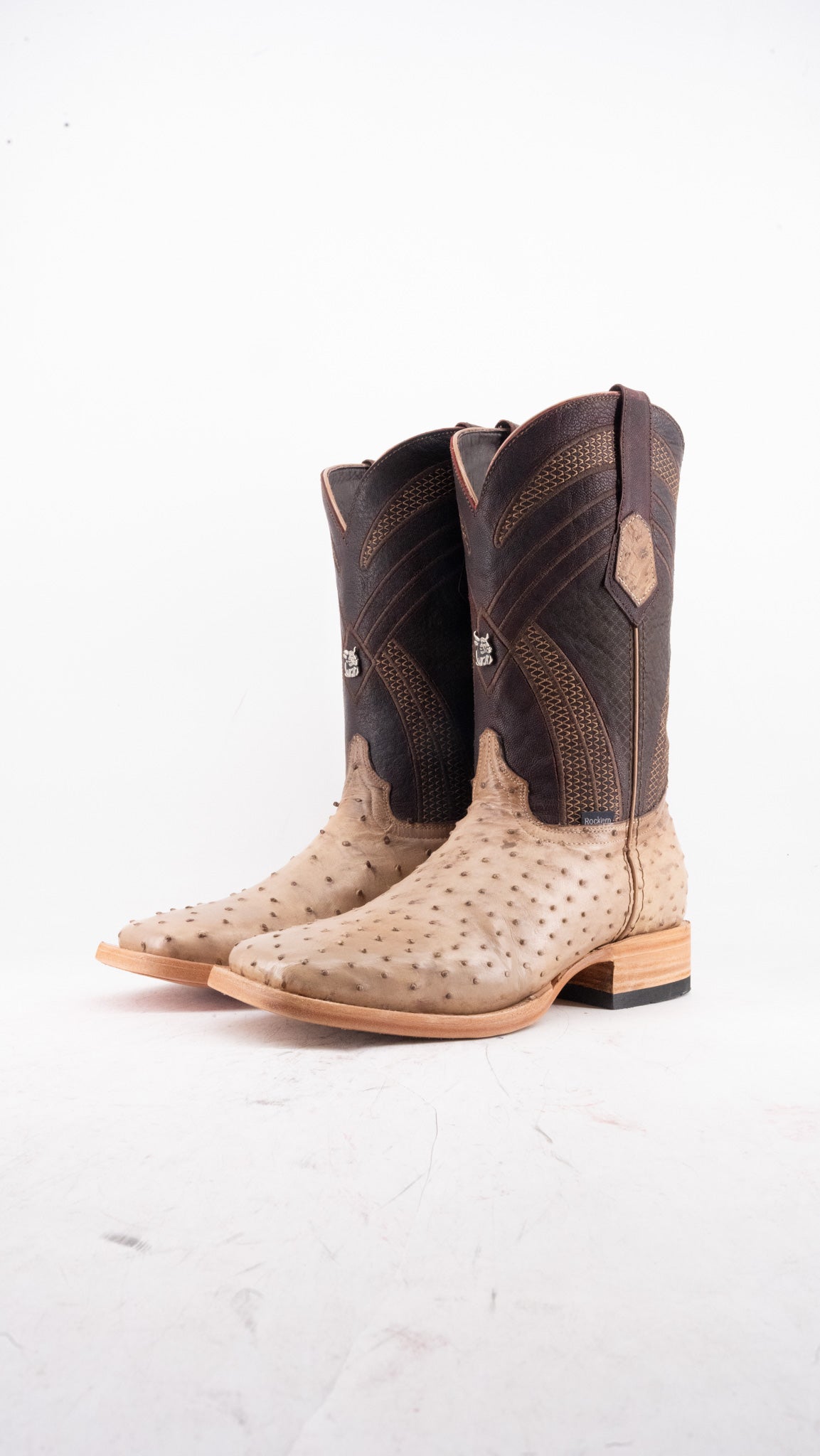 Monroe Ostrich Square Toe Cowboy Boot