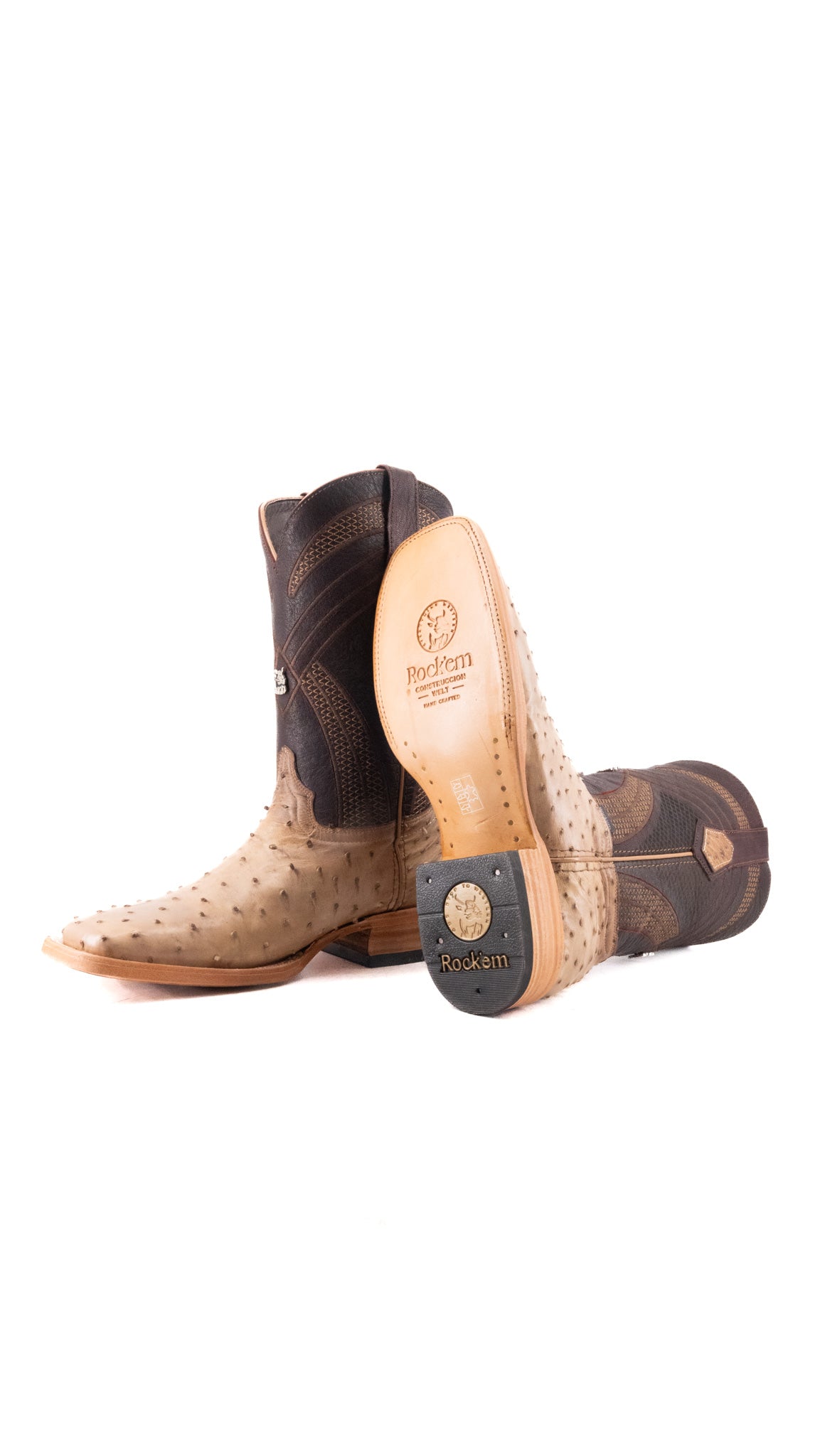 Monroe Ostrich Square Toe Cowboy Boot