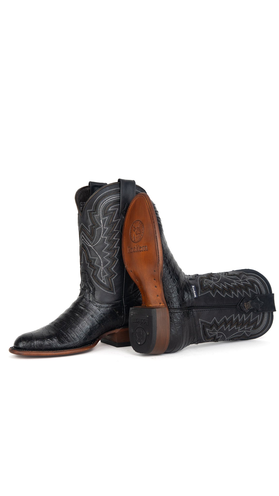 Jameson Belly Caiman Round Toe Cowboy Boot