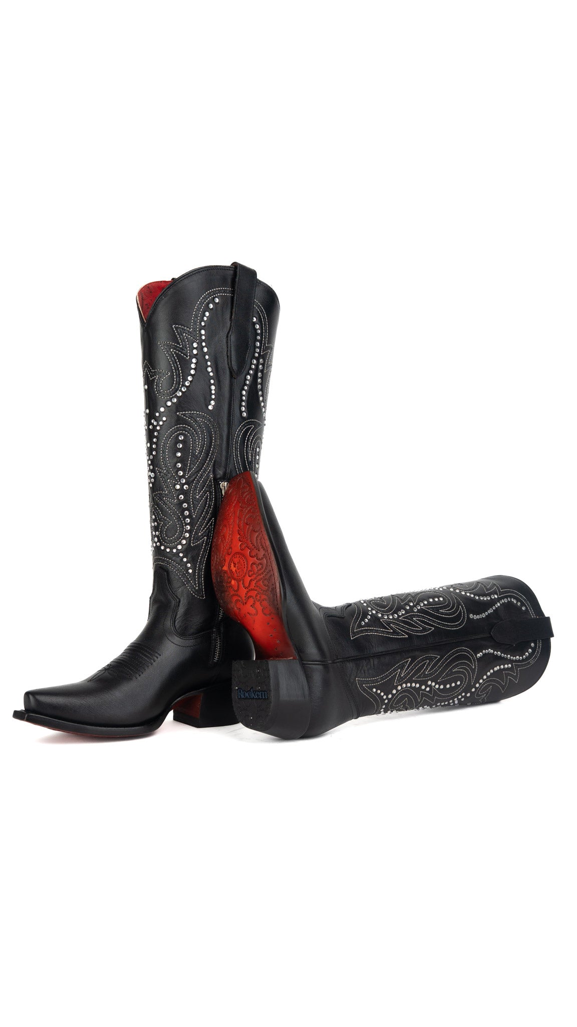 Julianne Tall Red Bottom Snip Toe Cowgirl Boot