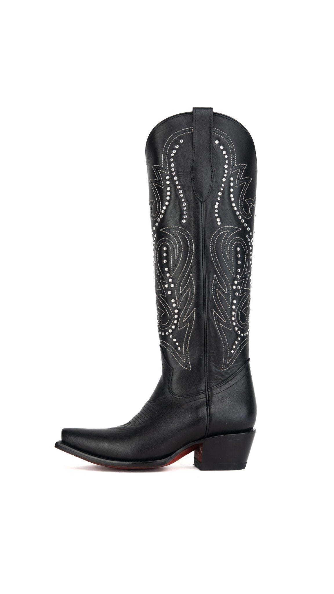 Julianne Tall Red Bottom Snip Toe Cowgirl Boot