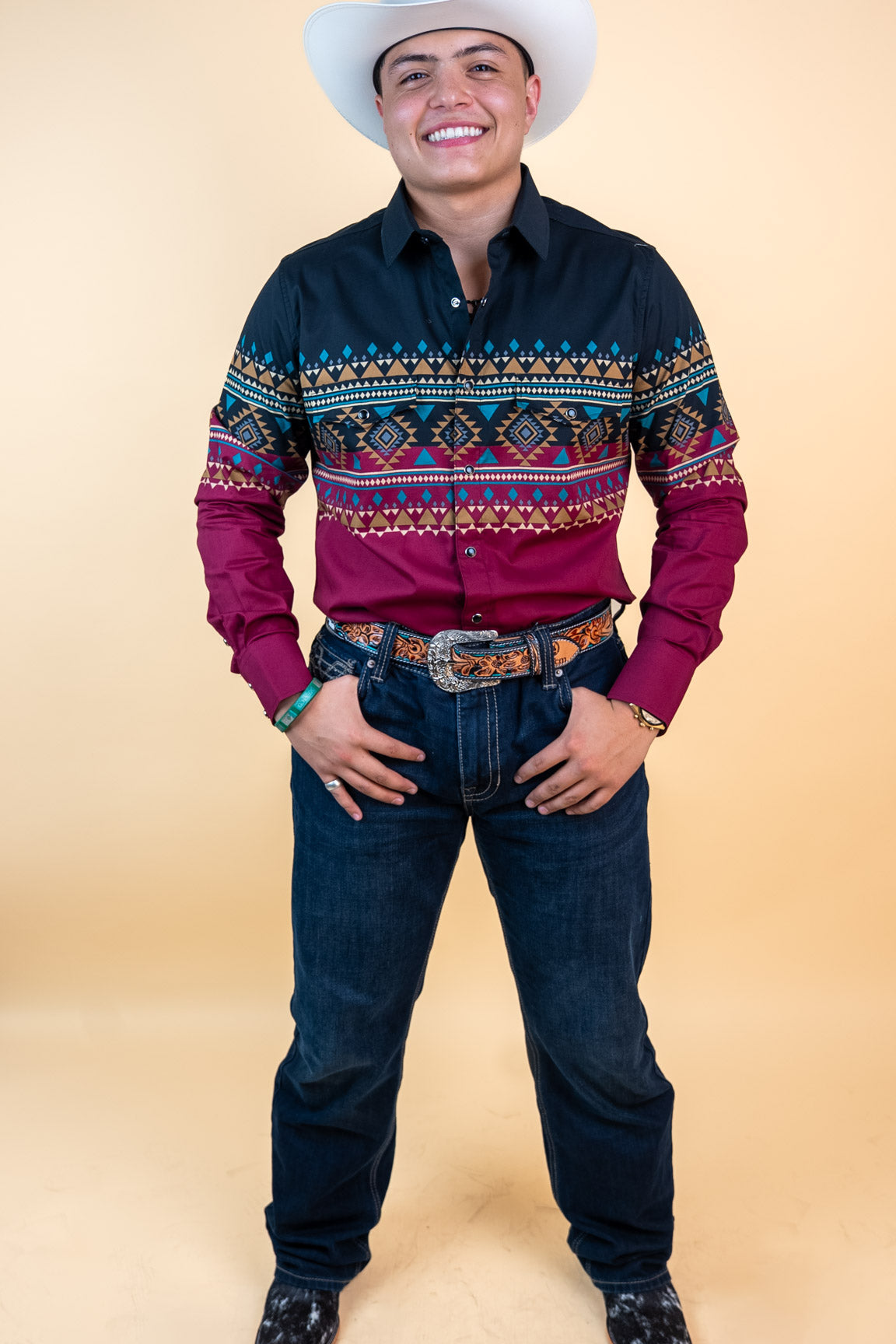 Platini Long Sleeve Roberts Pearl Snap