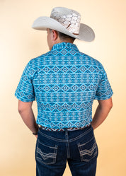 Platini Short Sleeve Sierra Sky Pearl Snap