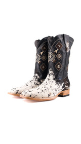 Aztec Cowhide Square Toe Cowboy Boot Size 13 Box SM27