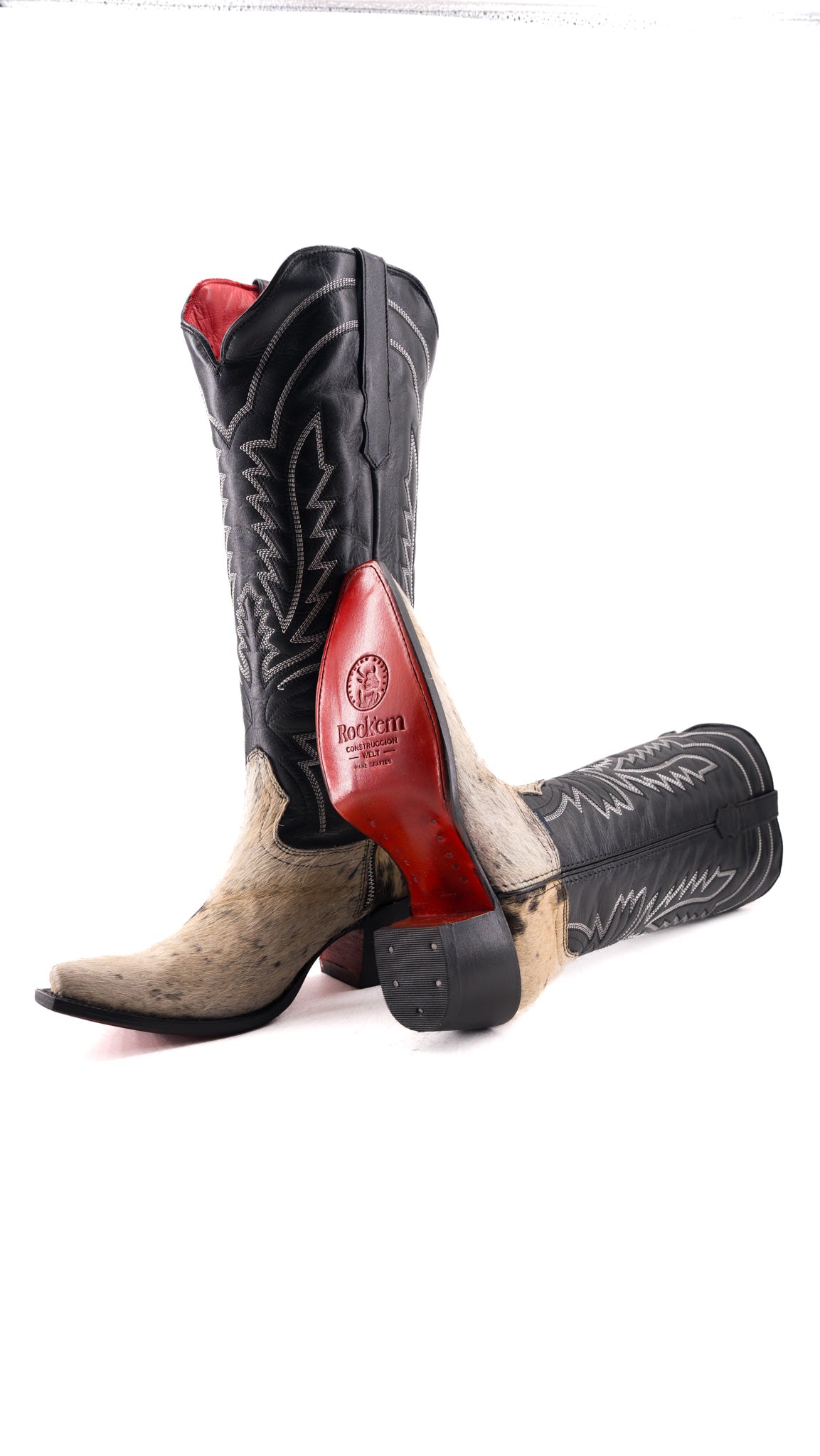 Bianca Tall Red Bottom Cowhide Snip Toe Cowgirl Boot Size 9 Box SM28