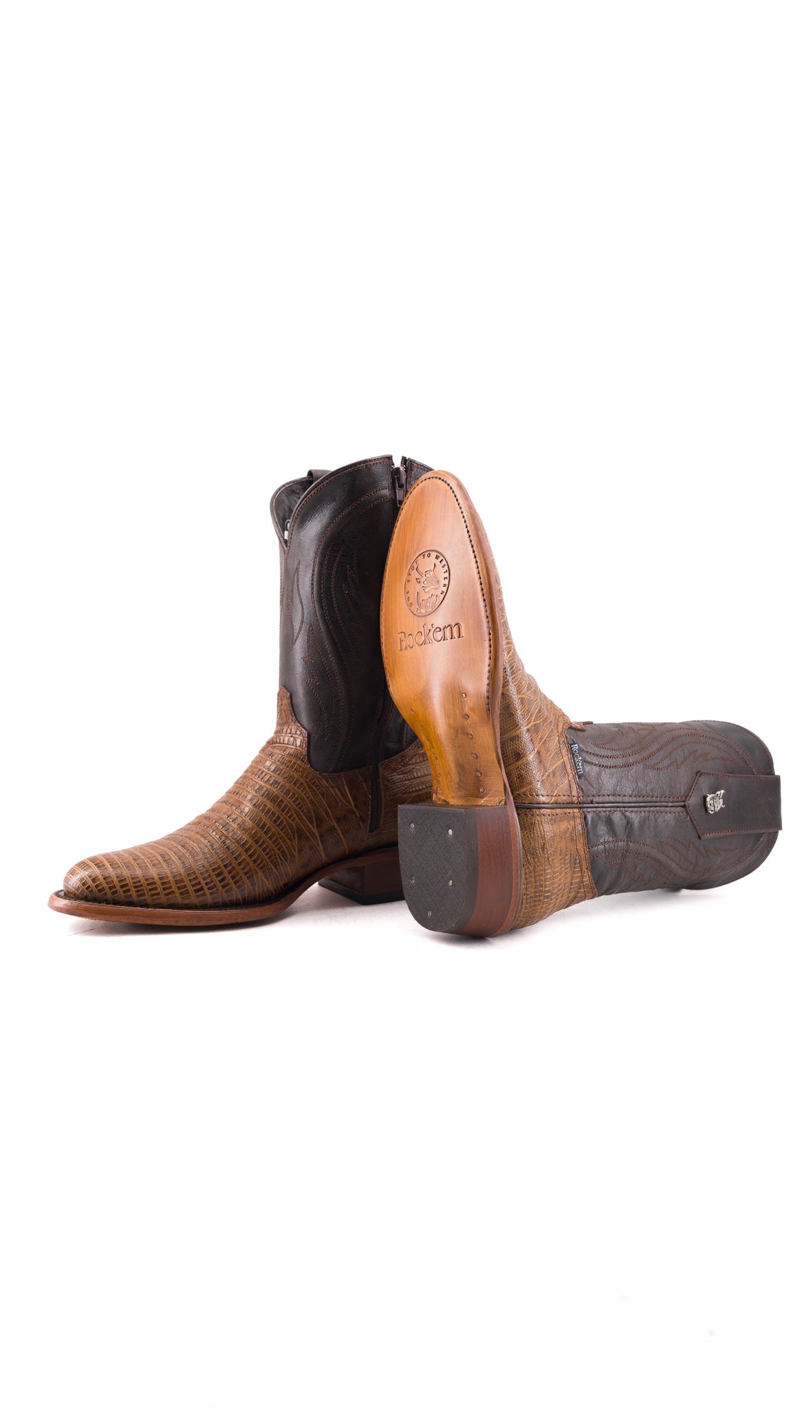 Daryl Lizard Round Toe Cowboy Boot