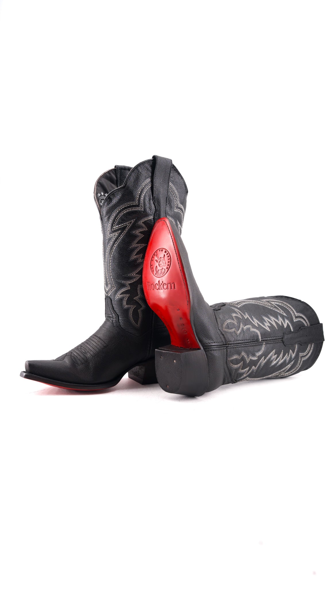 Mia Red Bottom Wide Calf Snip Toe Cowgirl Boot