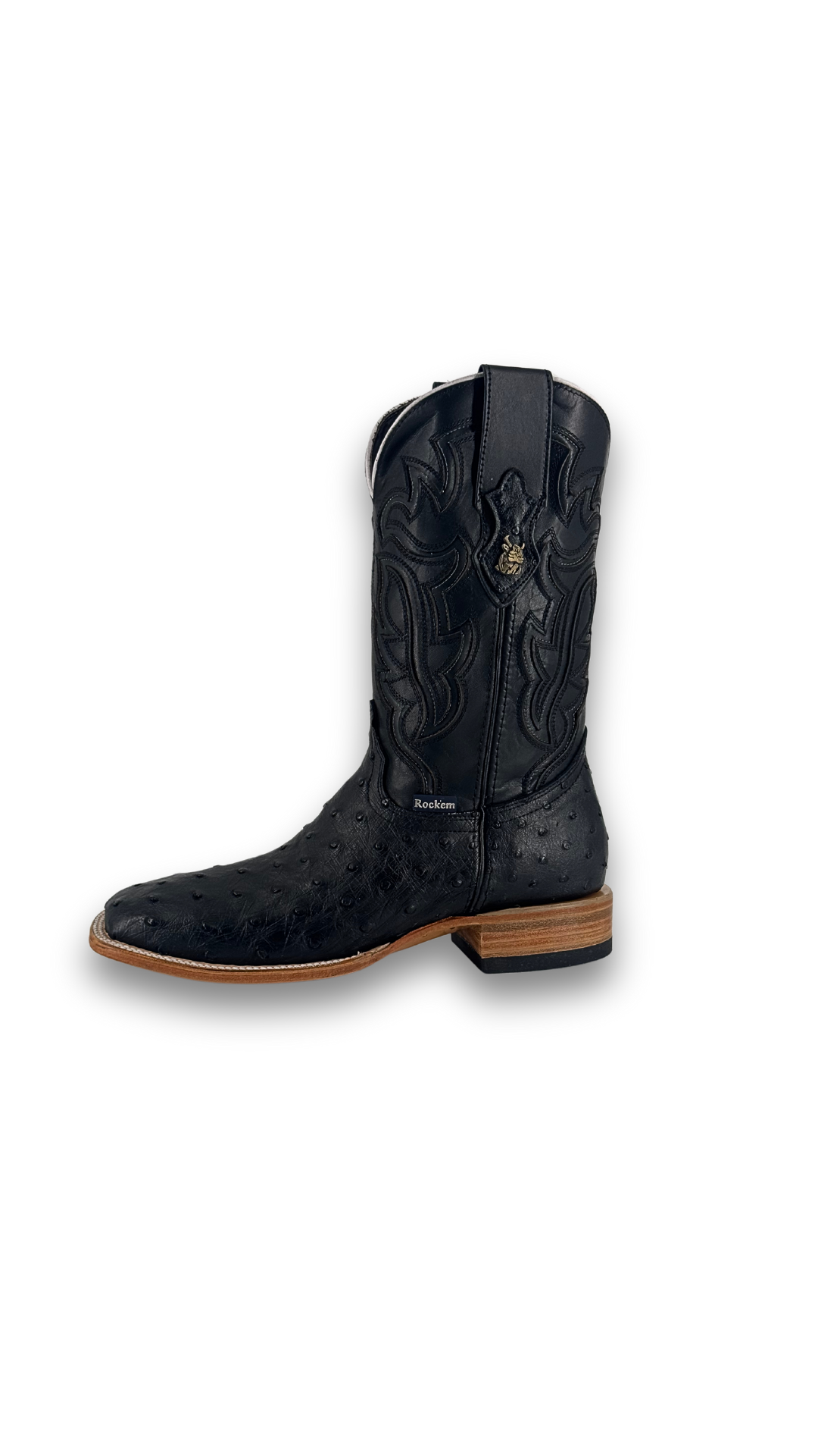 Ostrich Clone Square Toe Cowboy Boot