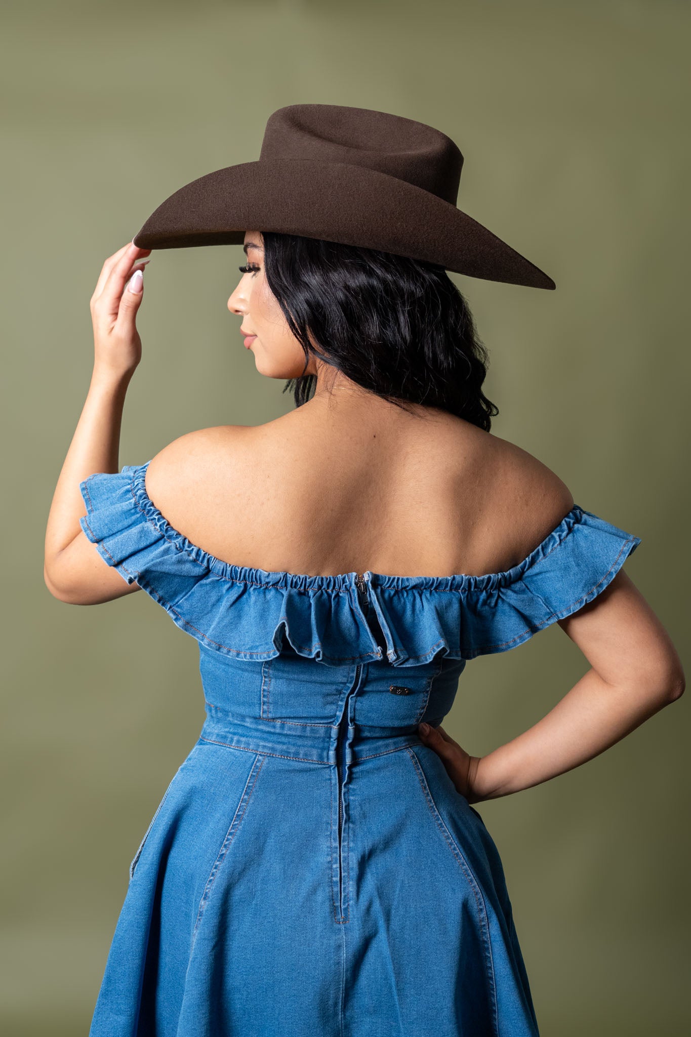 Off Shoulder Ruffled Denim Daydream