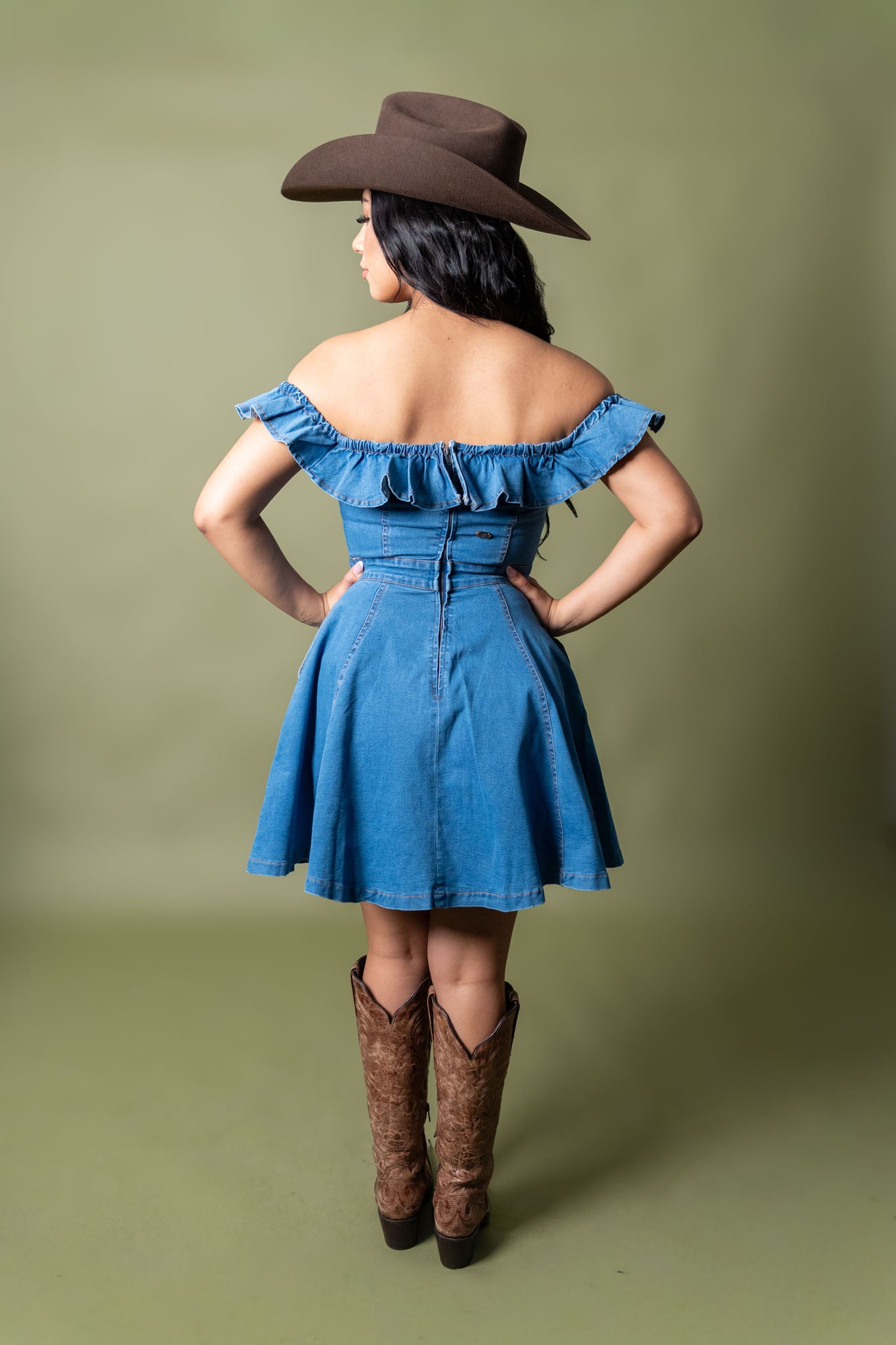 Off Shoulder Ruffled Denim Daydream