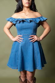 Off Shoulder Ruffled Denim Daydream