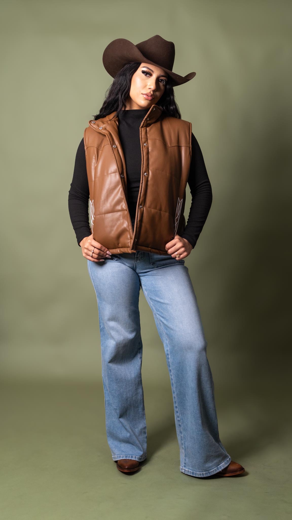 Modern Boot Stitch Leather Vest