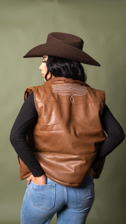 Modern Boot Stitch Leather Vest