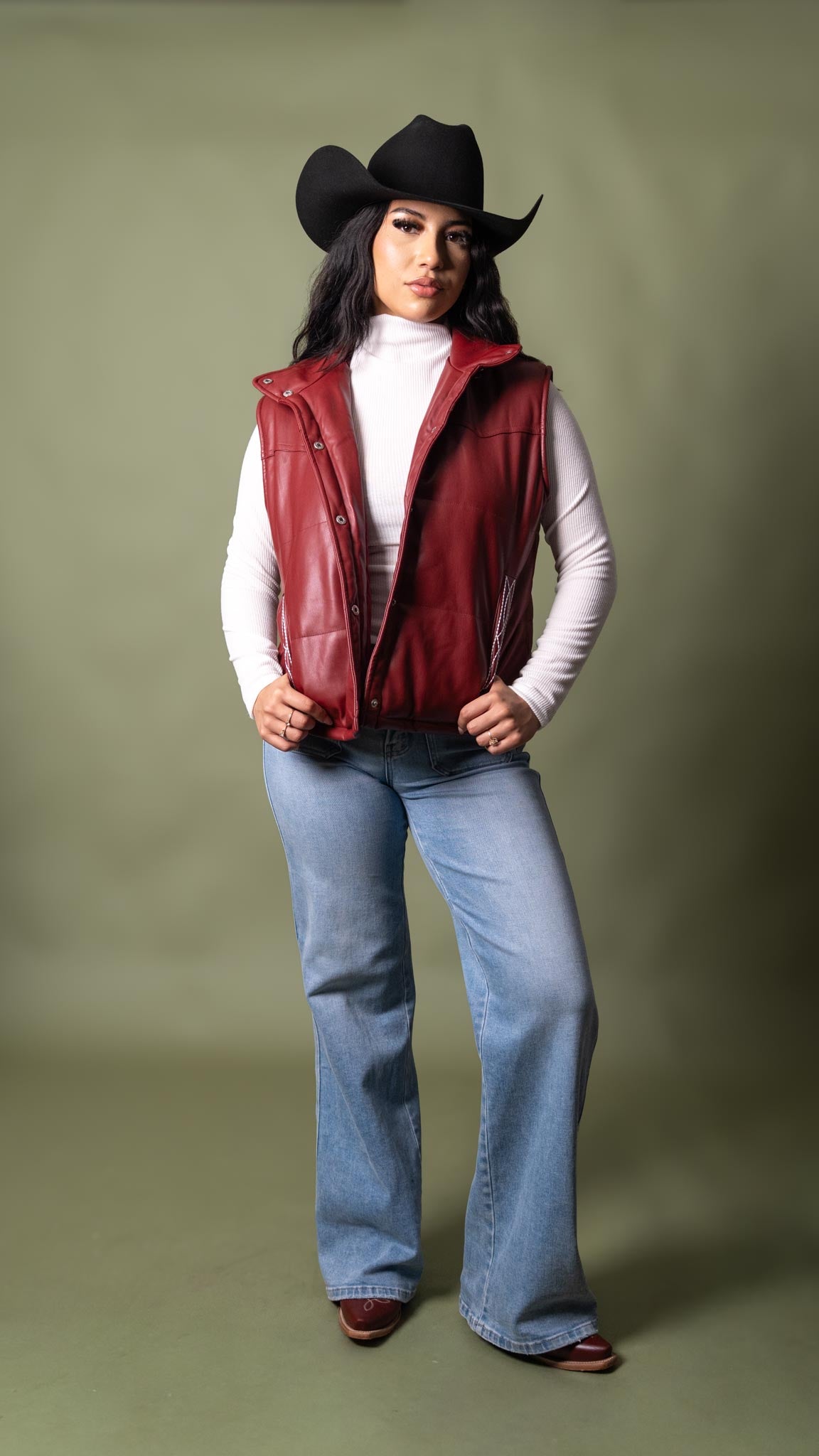 Modern Boot Stitch Leather Vest