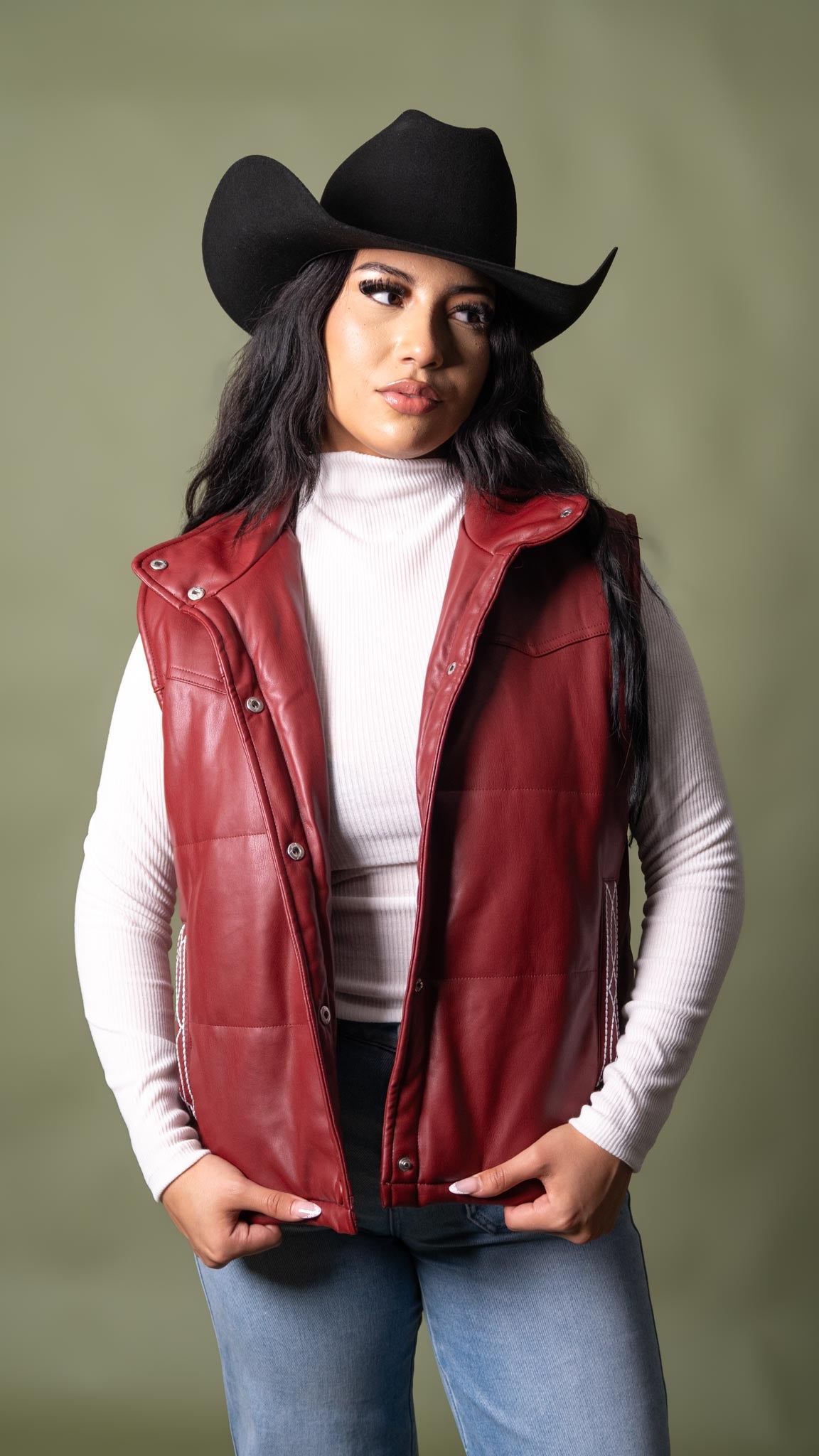 Modern Boot Stitch Leather Vest