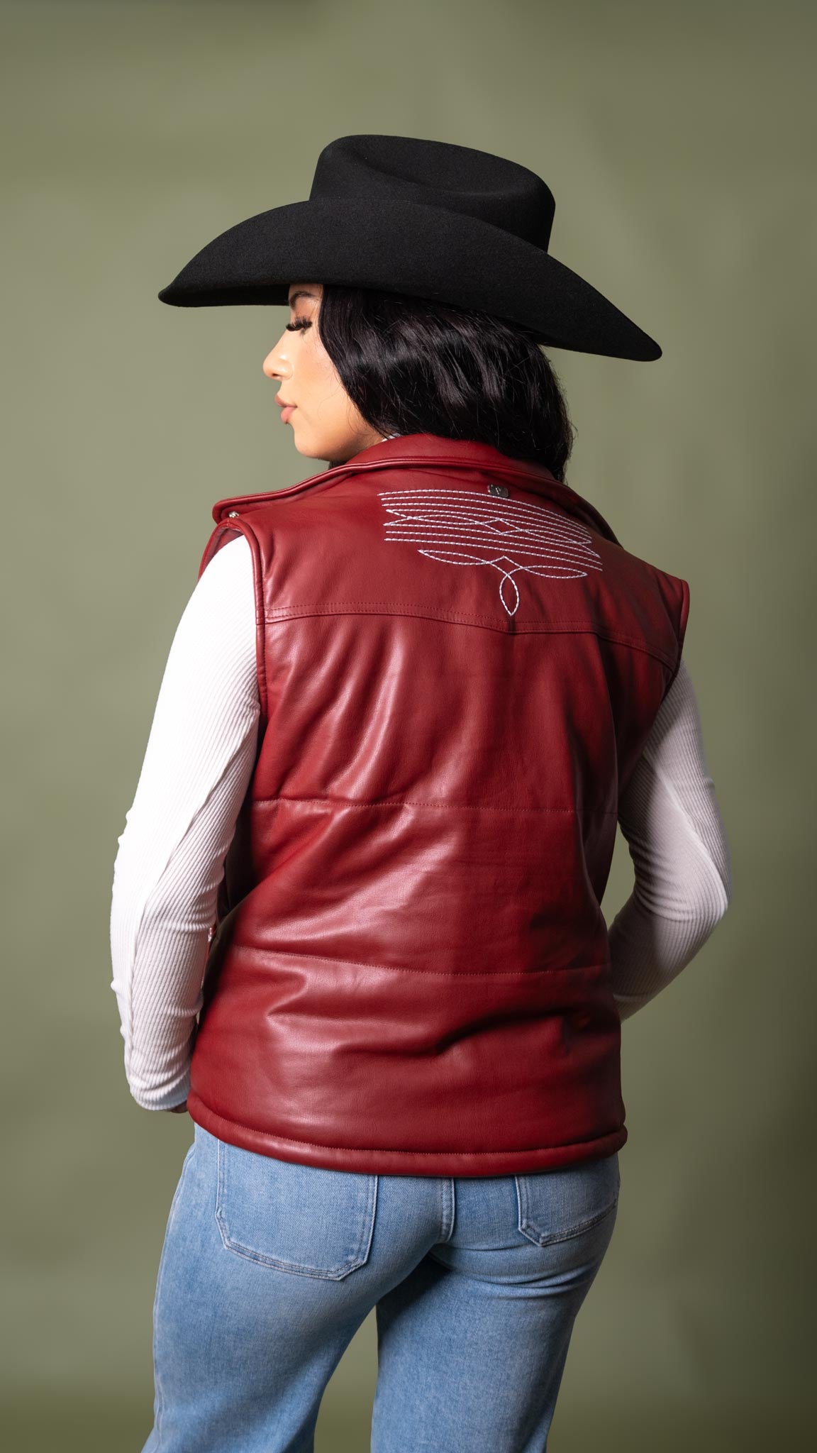 Modern Boot Stitch Leather Vest