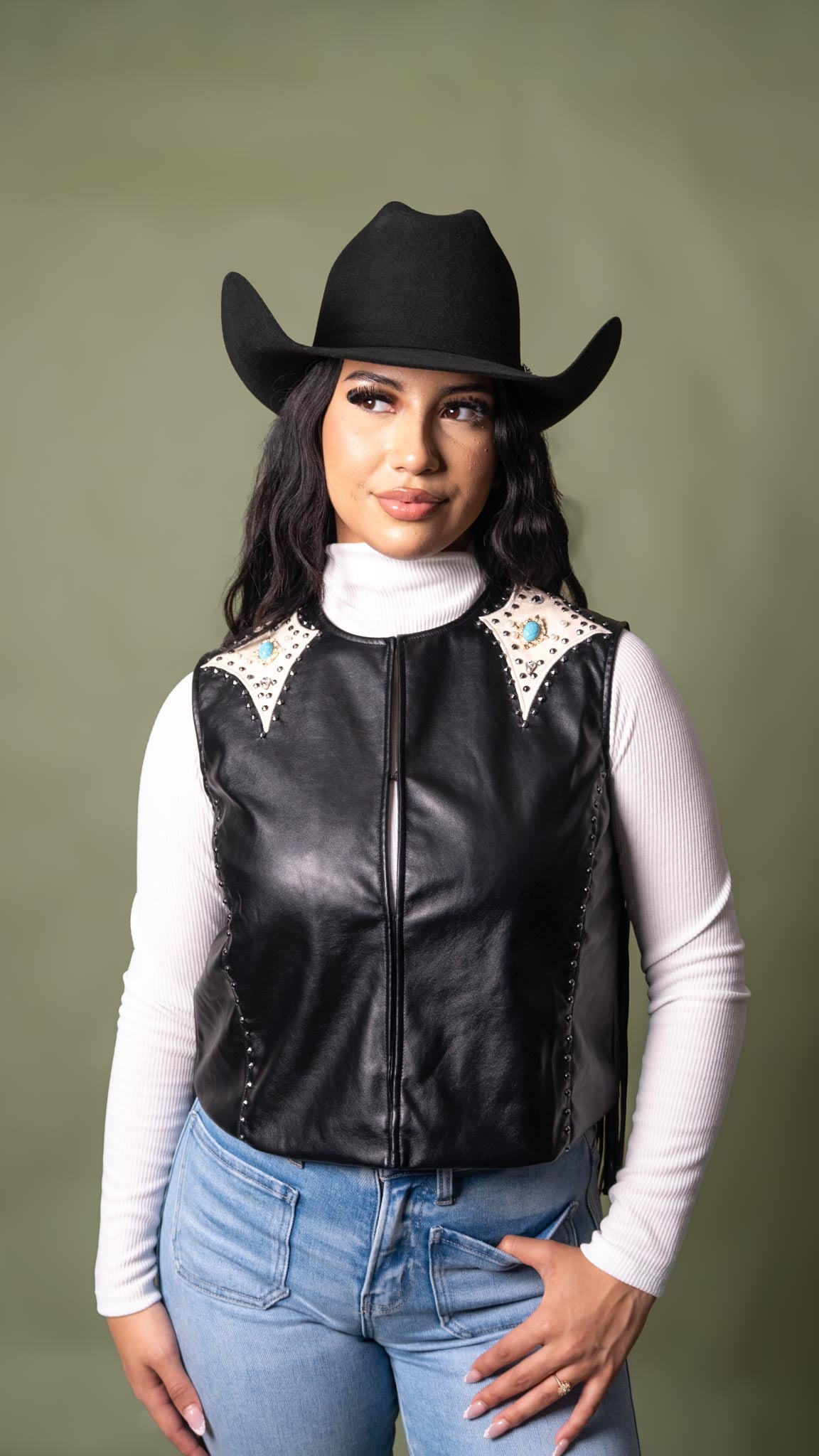 Faux Moonlit Cowgirl Vest