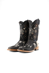 Aztec Cowhide Square Toe Cowboy Boot Size 7.5 Box UM27