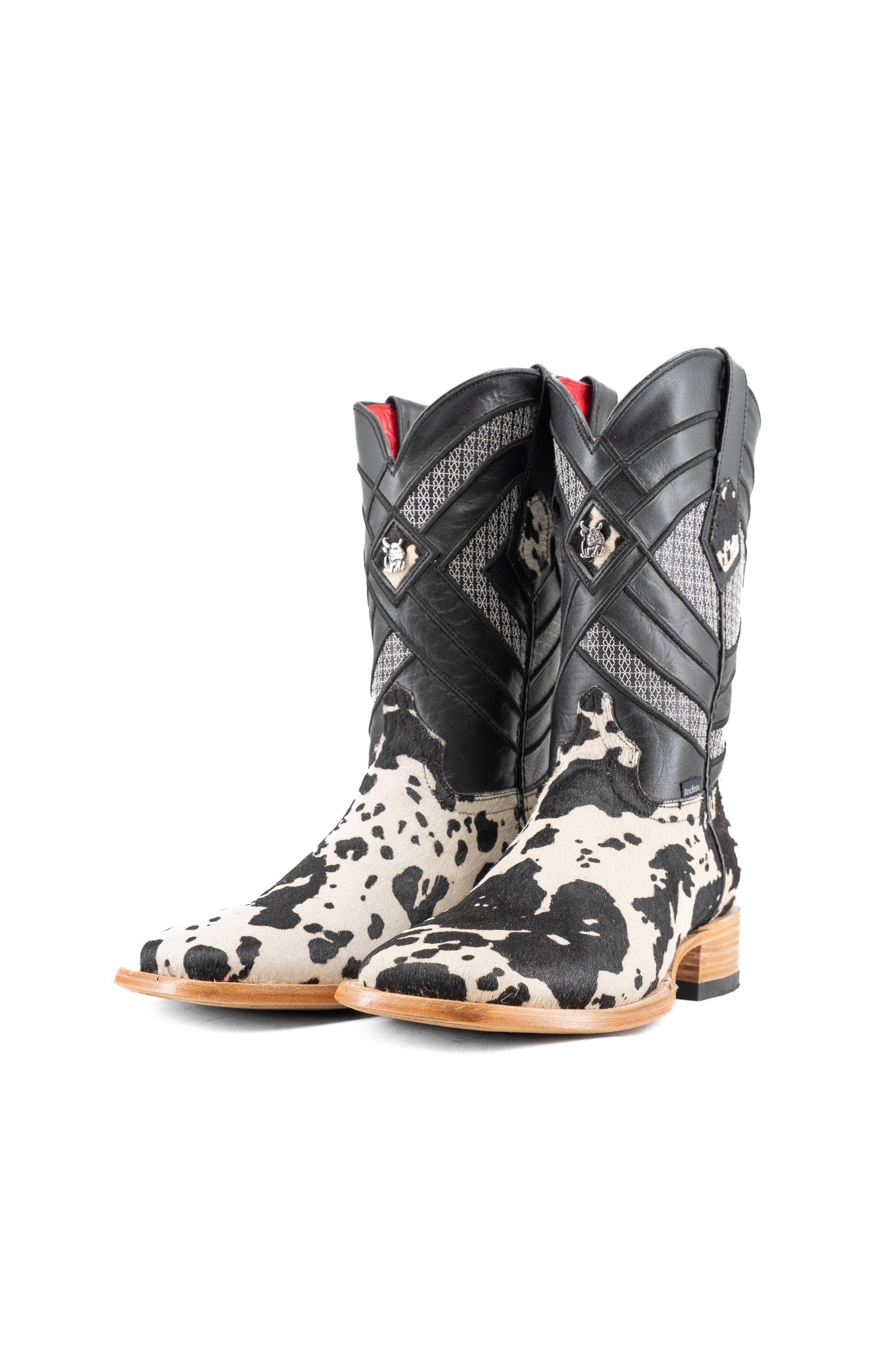 Prescott Brazil Cowhide Square Toe Cowboy Boot Size 8 Box UW43