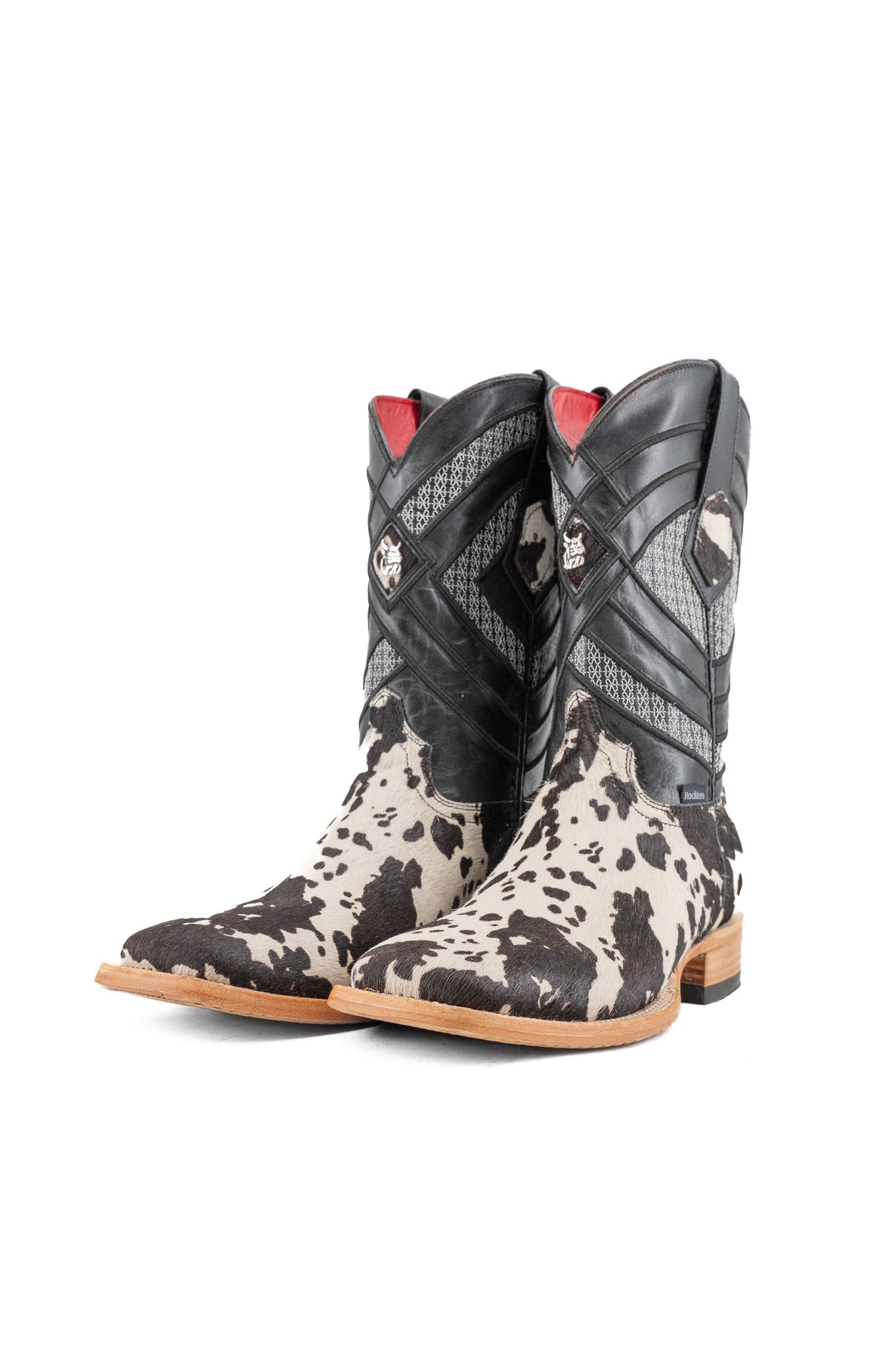 Prescott Brazil Cowhide Square Toe Cowboy Boot Size 8.5 Box UW46