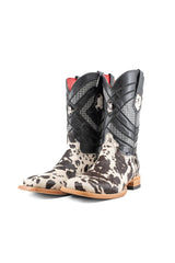 Prescott Brazil Cowhide Square Toe Cowboy Boot Size 9.5 Box UW49