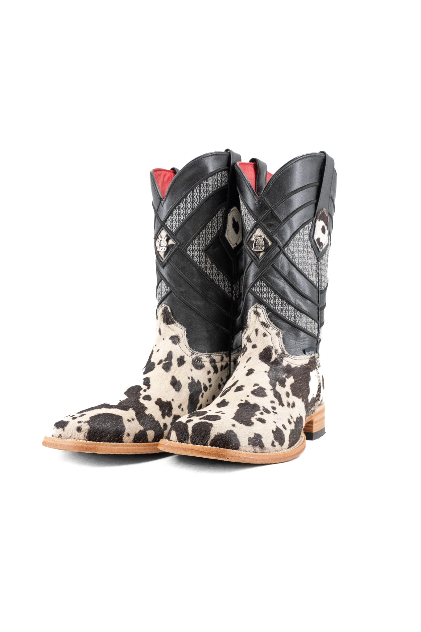 Prescott Brazil Cowhide Square Toe Cowboy Boot Size 9.5 Box UW50