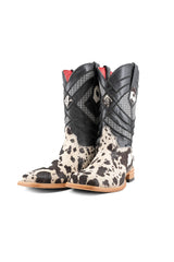 Prescott Brazil Cowhide Square Toe Cowboy Boot Size 9.5 Box UW50