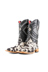 Prescott Brazil Cowhide Square Toe Cowboy Boot Size 10.5 Box UW53
